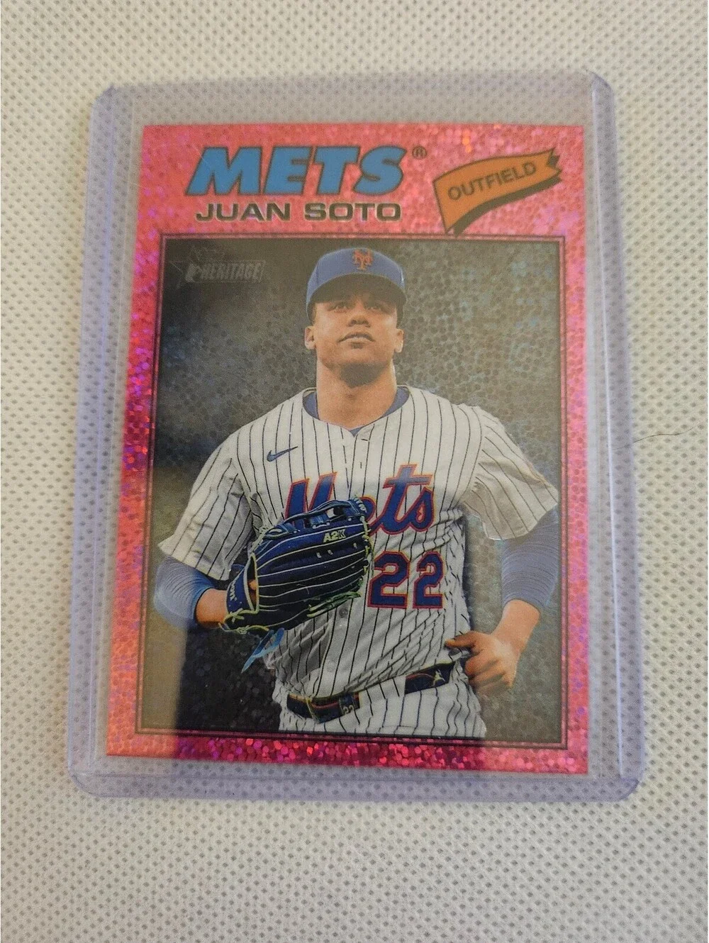 Juan Soto [Pink Sparkle Chrome insert] #306 - 2026 Topps Heritage - NY Mets